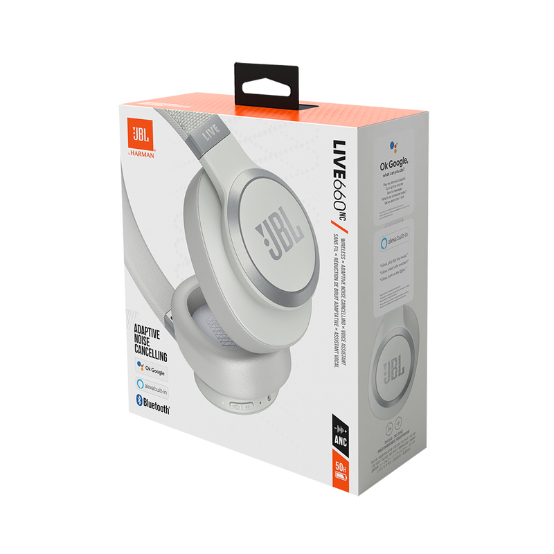 JBL Live 660NC - White - Wireless over-ear NC headphones - Detailshot 10 image number null